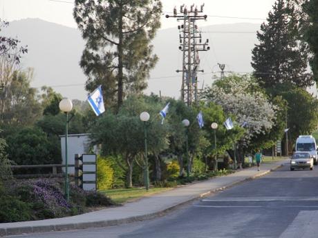 כביש הכניסה לקיבוץ. 